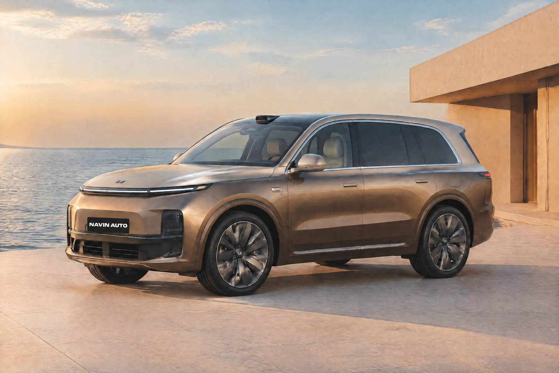 Li L9 Livis с табличкой NAVIN AUTO — рекламная визуализация